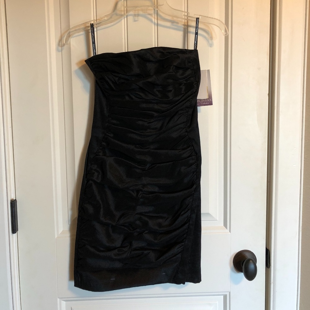 Jessica McClintock Rouched Strapless Dress Sz 4